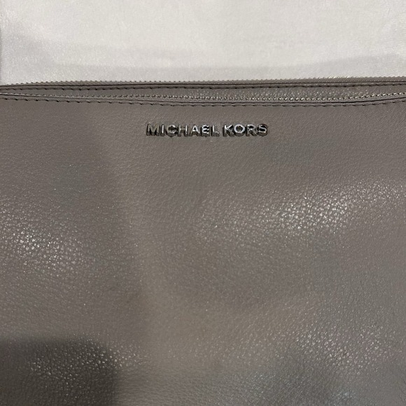 Michael Kors Shoulder Cross Bag Gray ‎ Pebble Leather 32S7SAFC3L Tag Double Zip - Picture 6 of 14
